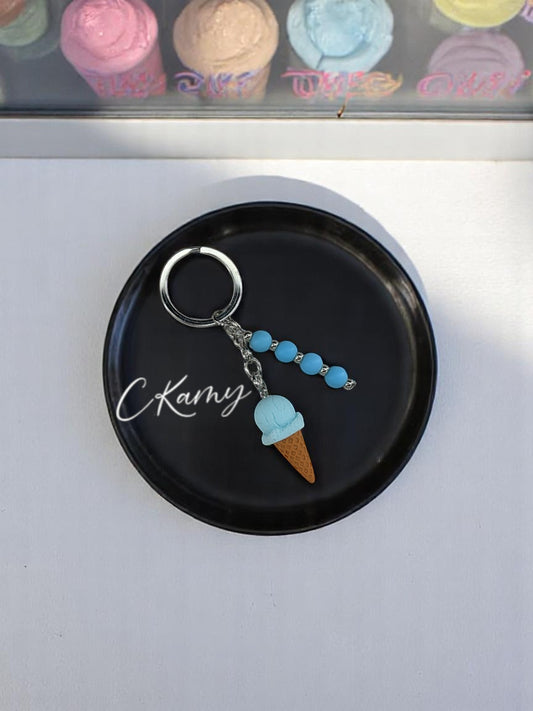Porte clé personnalisé glace bleu
