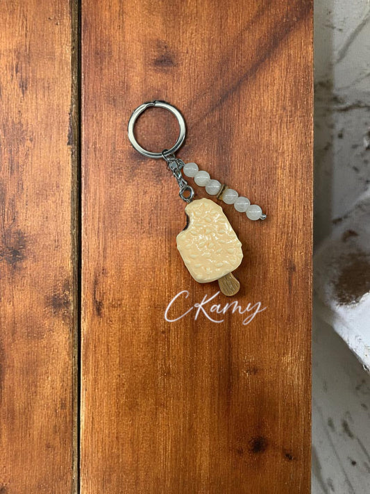 Porte clé personnalisé glace croquée crème