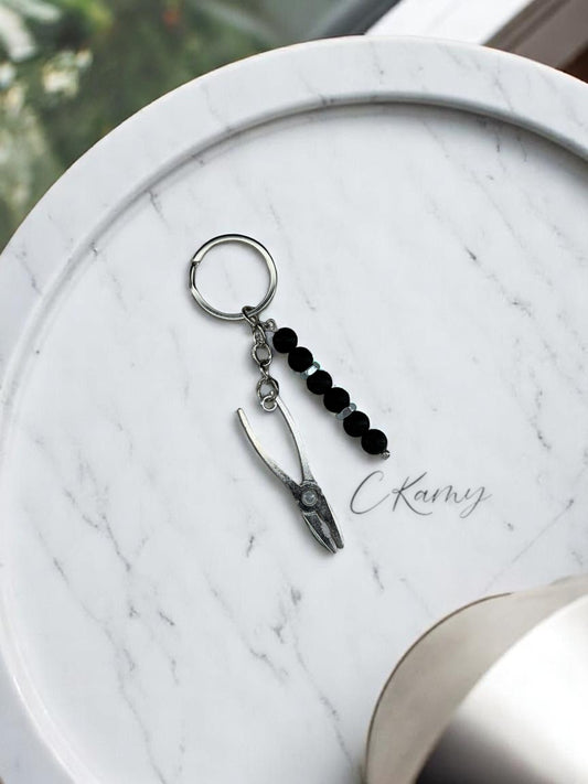 Porte clé personnalisé grande pince noir