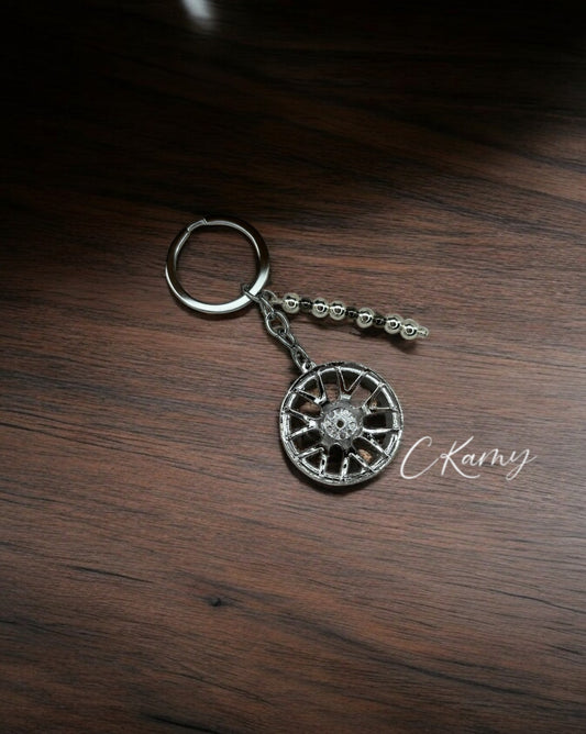 Porte clé personnalisé jante argent