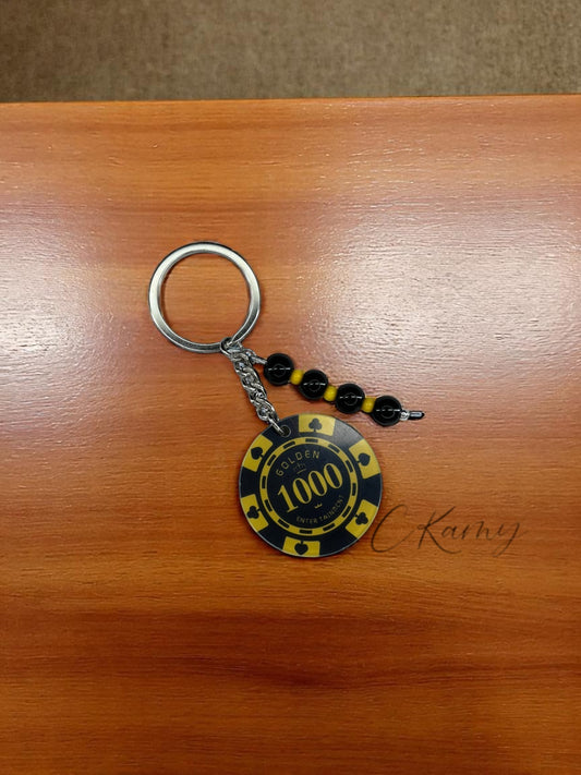 Porte clé personnalisé jeton noir 1000