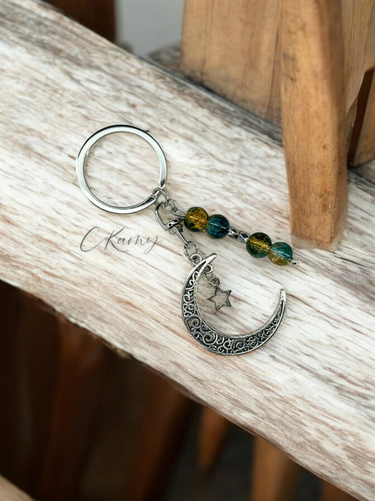 Porte clé personnalisé lune étoile