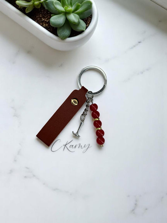 Porte clé personnalisé marteau rouge