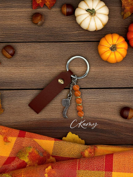 Porte clé personnalisé mètre ruban orange