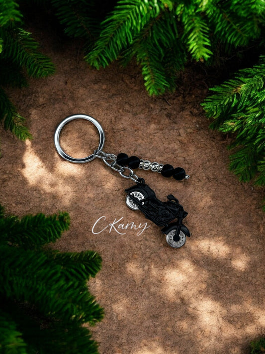 Porte clé personnalisé moto noir
