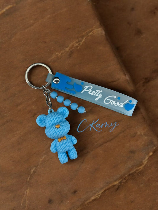 Porte clé personnalisé nounours bleu