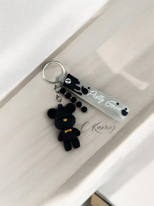 Porte clé personnalisé nounours noir