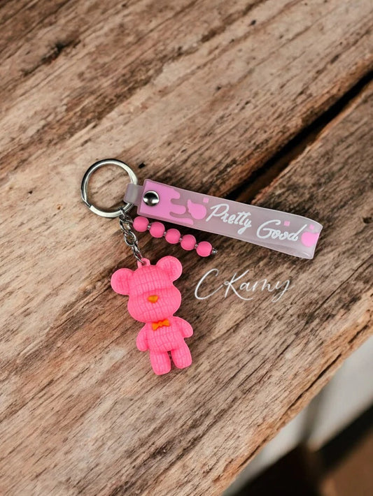 Porte clé personnalisé nounours rose
