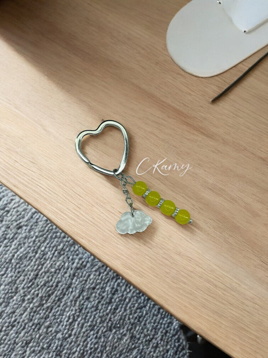 Porte clé personnalisé nuage jaune