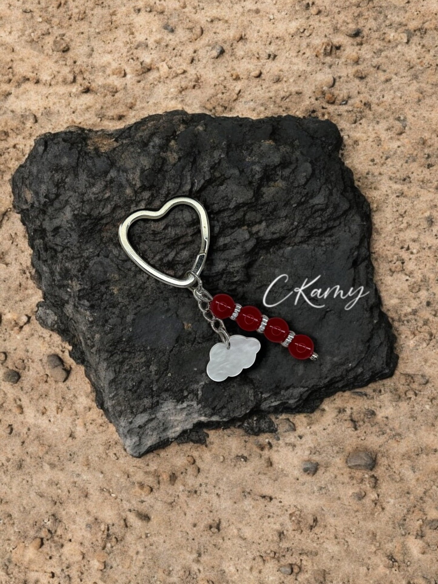 Porte clé personnalisé nuage rouge