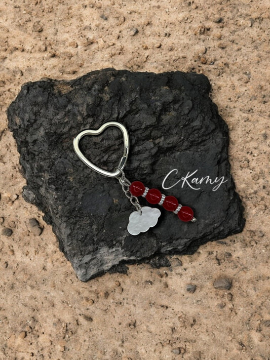Porte clé personnalisé nuage rouge