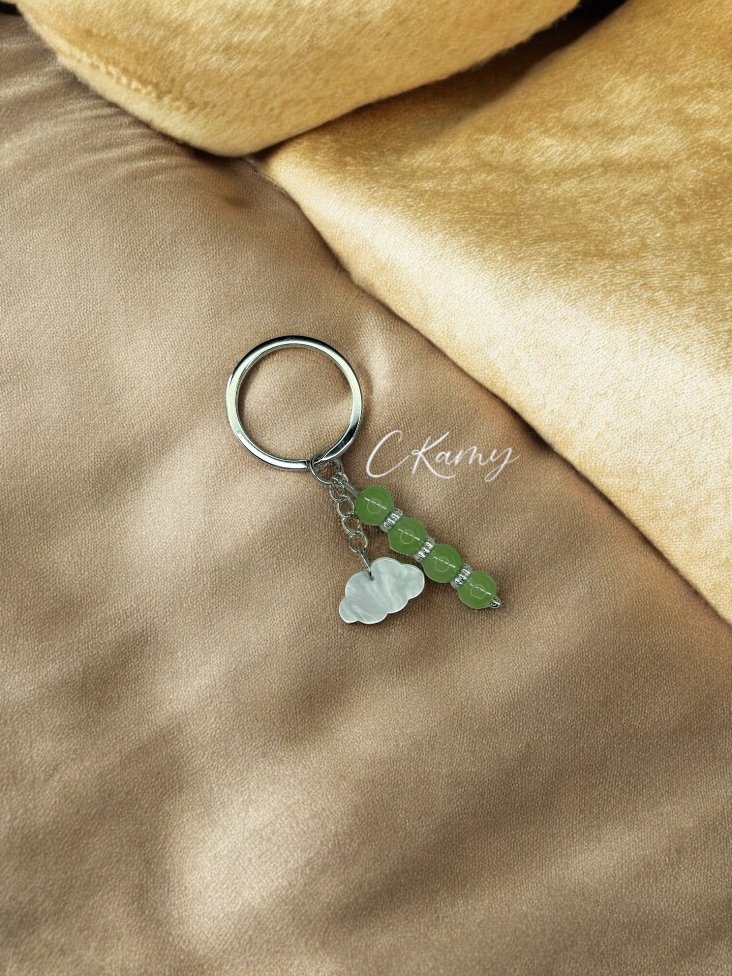 Porte clé personnalisé nuage vert