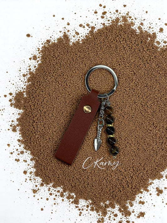 Porte clé personnalisé pelle marron
