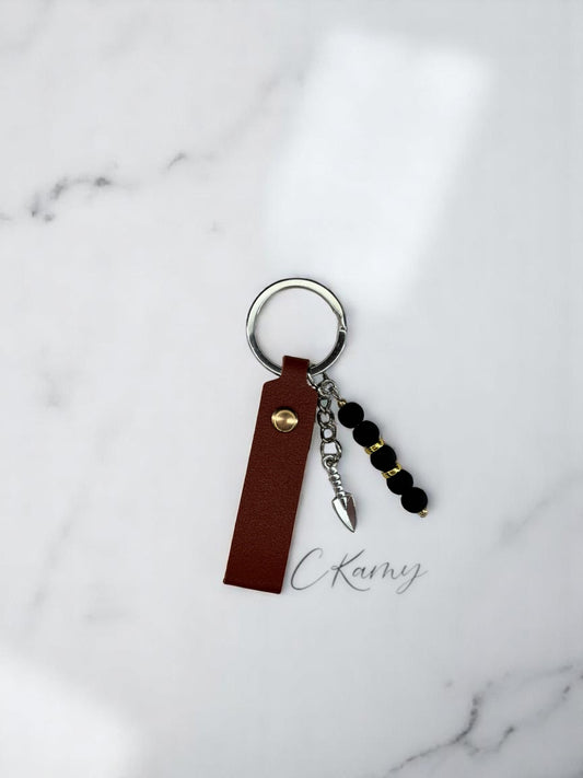 Porte clé personnalisé pelle noir