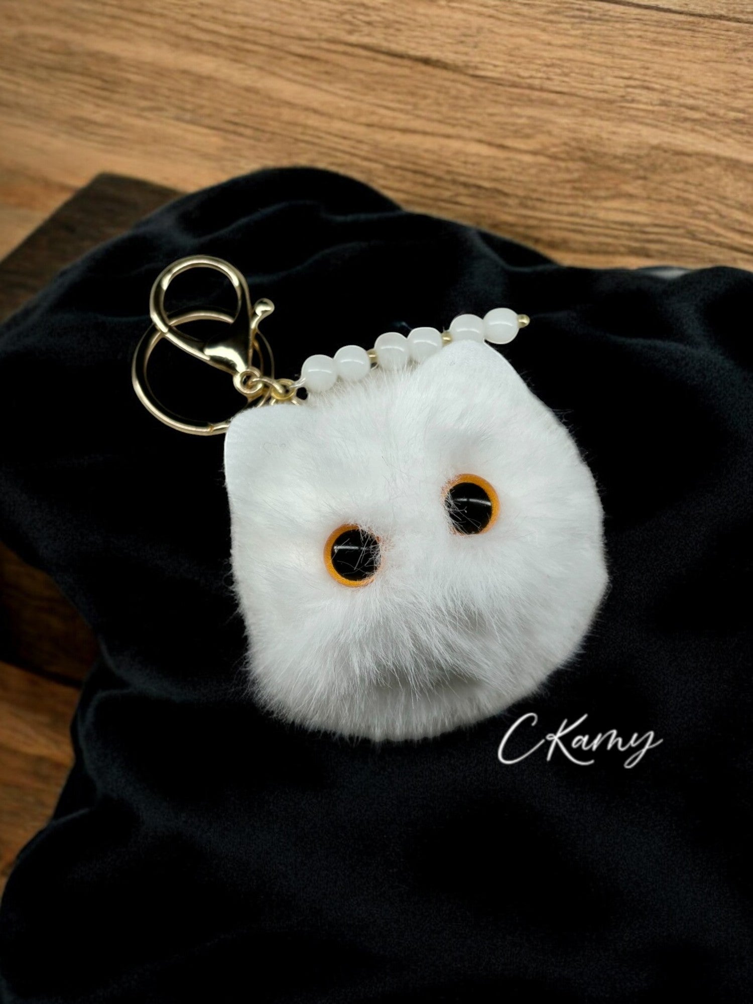 Porte clé personnalisé peluche blanc