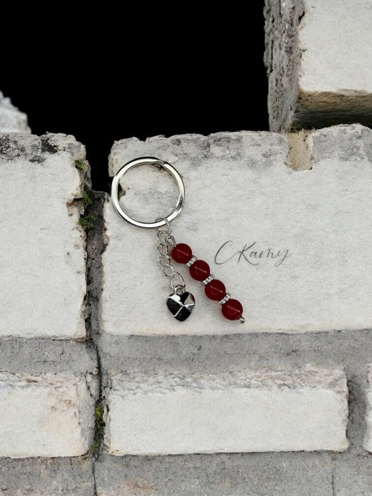 Porte clé personnalisé petit coeur rouge