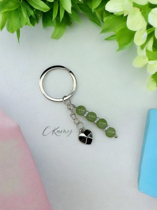 Porte clé personnalisé petit coeur vert