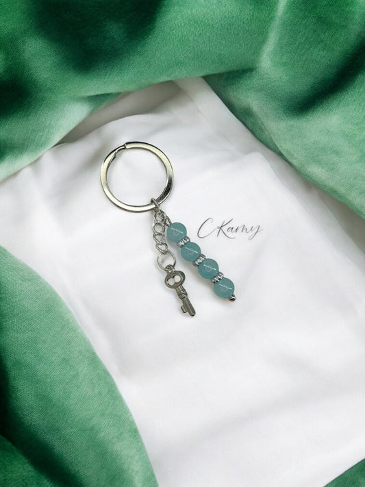 Porte clé personnalisé petite clé bleu clair