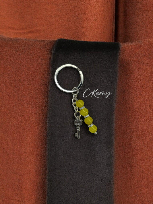 Porte clé personnalisé petite clé jaune