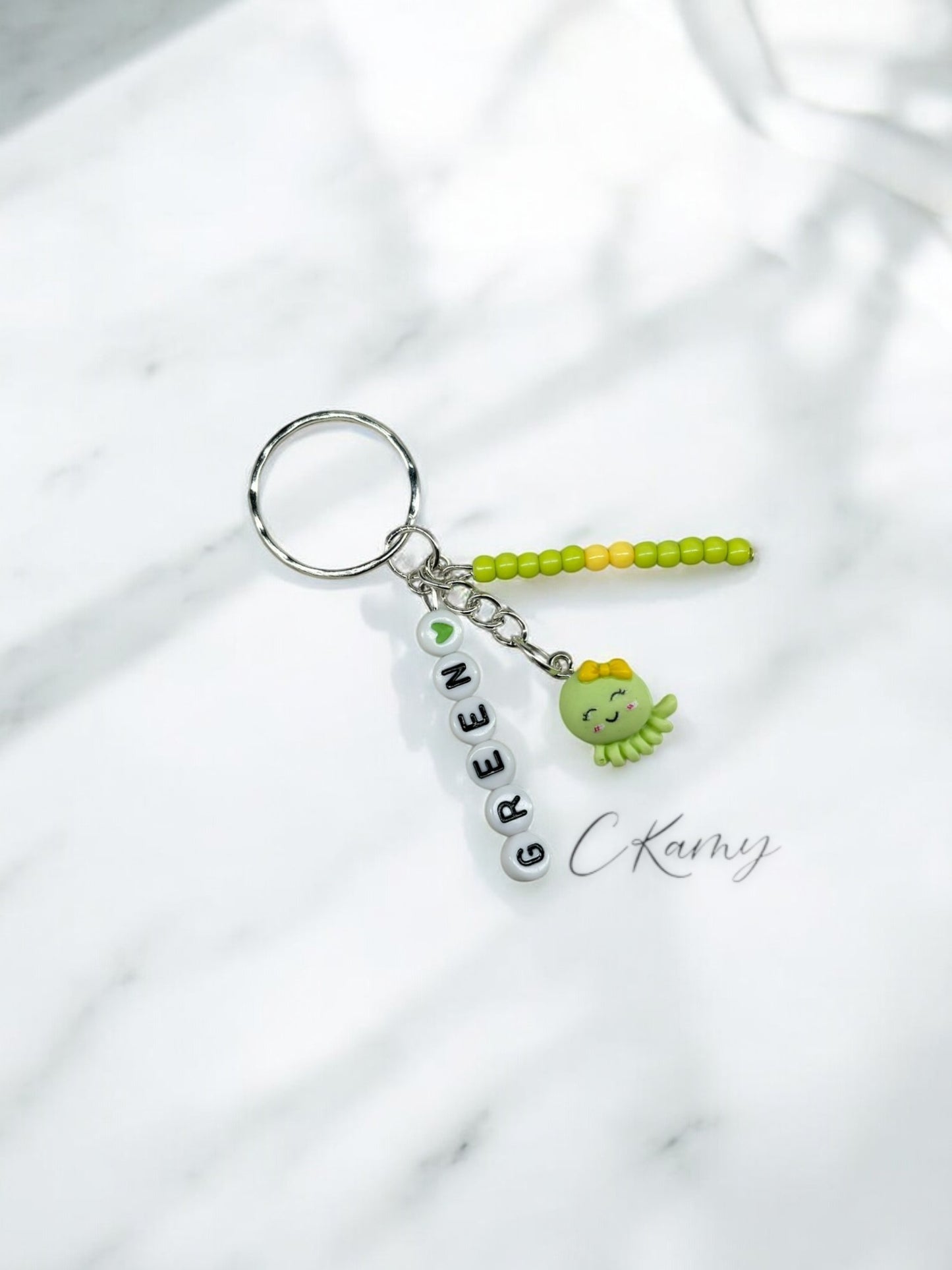 Porte clé personnalisé pieuvre vert