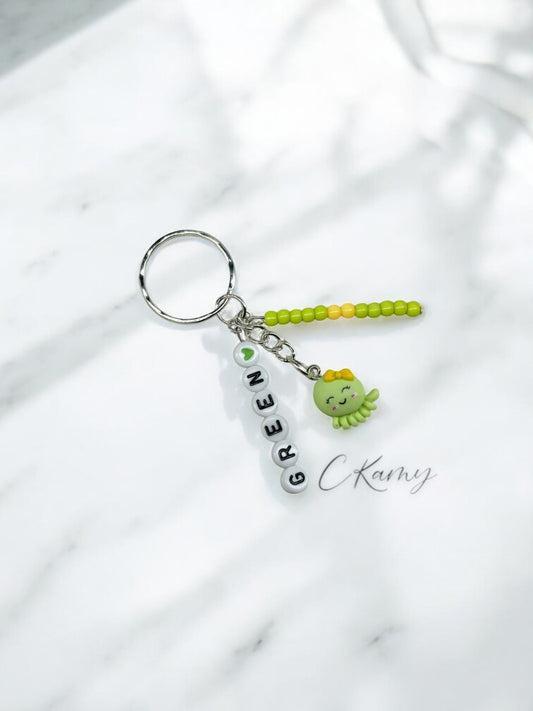 Porte clé personnalisé pieuvre vert