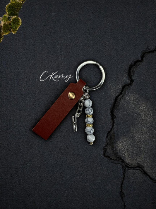 Porte clé personnalisé pince blanc