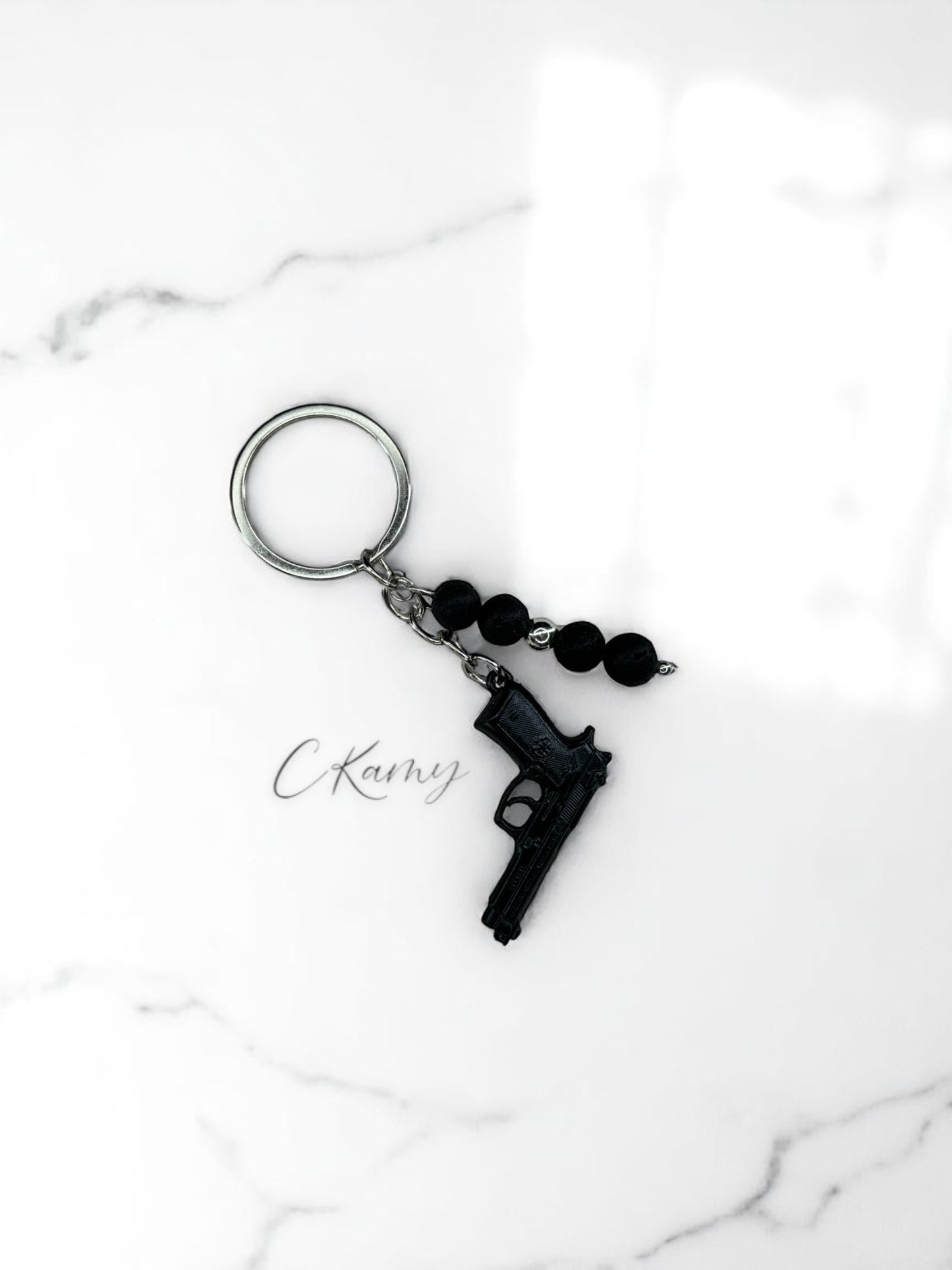 Porte clé personnalisé pistolet noir