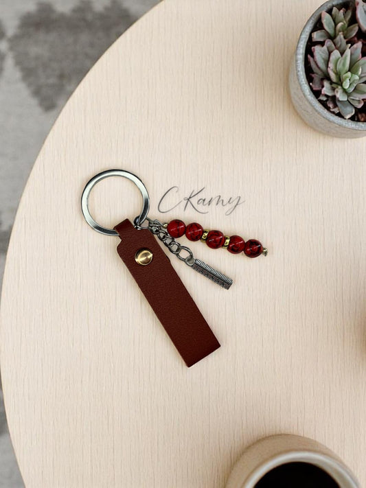 Porte clé personnalisé règle rouge