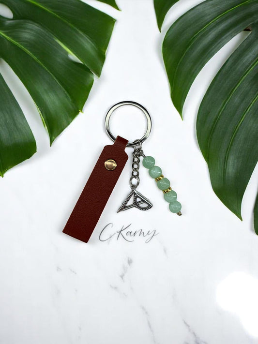 Porte clé personnalisé règle vert