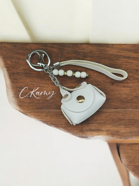 Porte clé personnalisé sac blanc