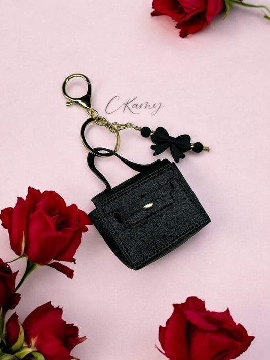 Porte clé personnalisé sac carré noir