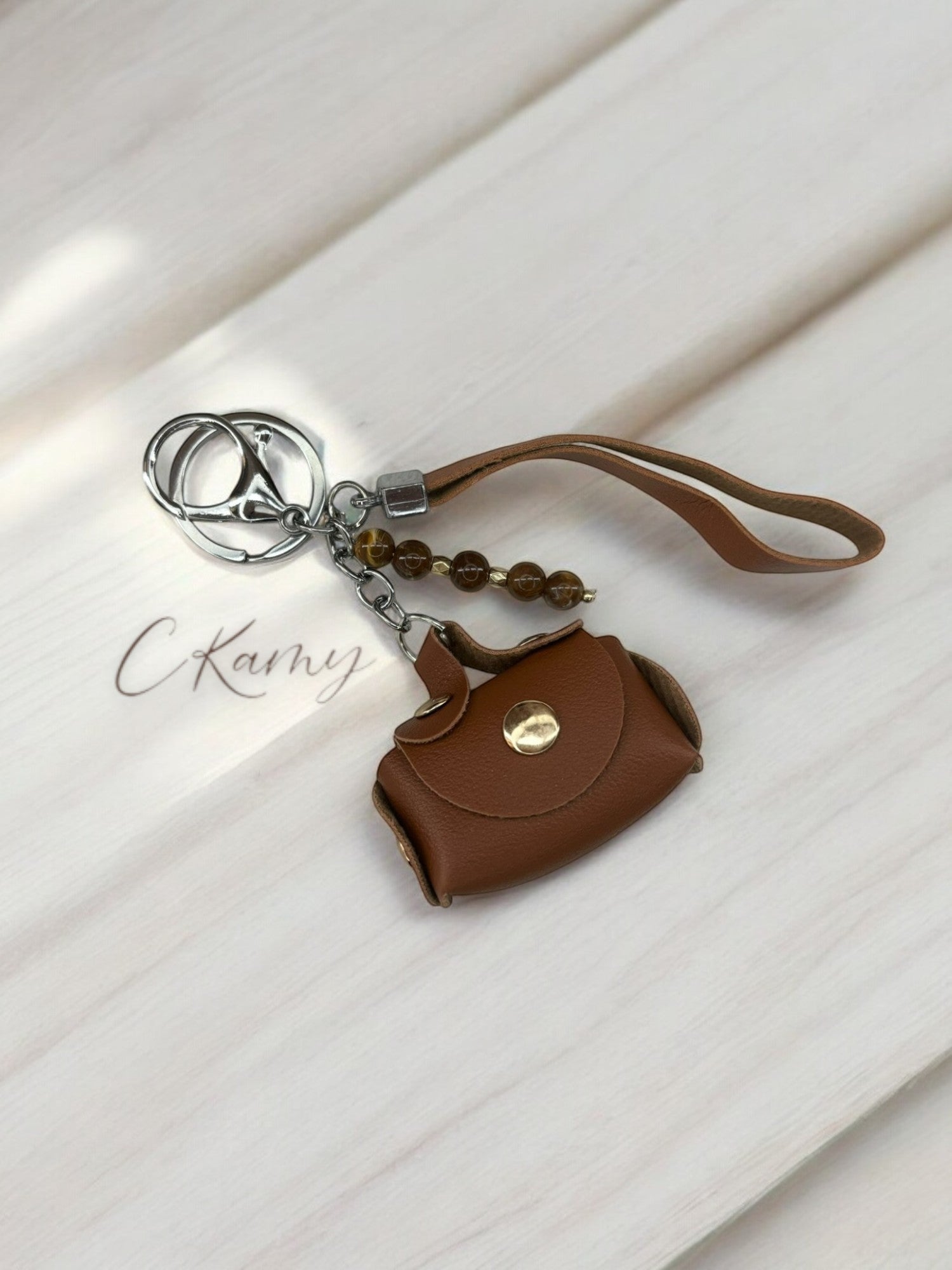 Porte clé personnalisé sac marron