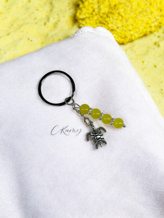 Porte clé personnalisé tortue jaune