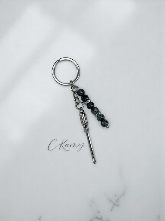 Porte clé personnalisé tournevis gris