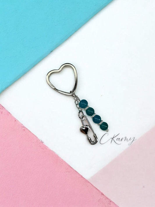 Porte clé personnalisé trombone bleu turquoise