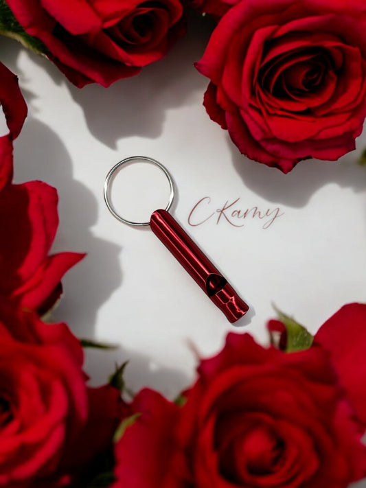 Porte clé sifflet rouge