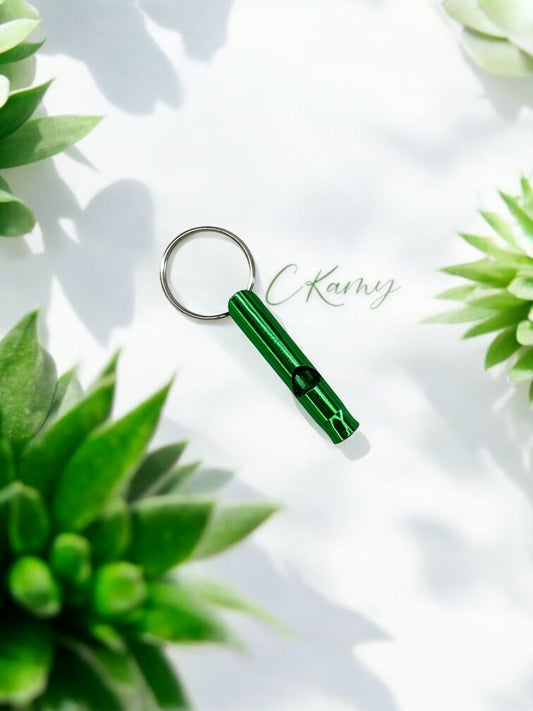 Porte clé sifflet vert