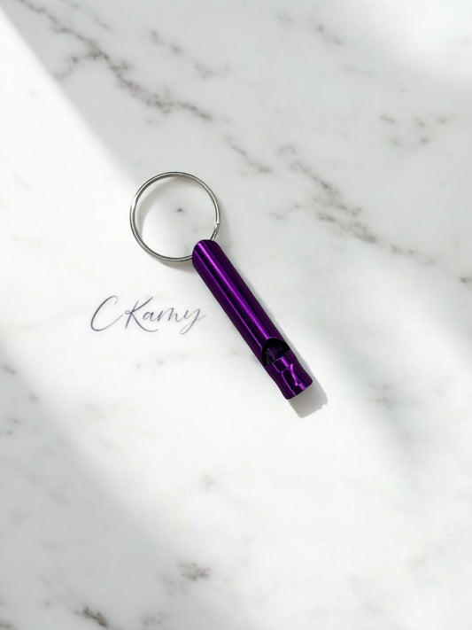 Porte clé sifflet violet