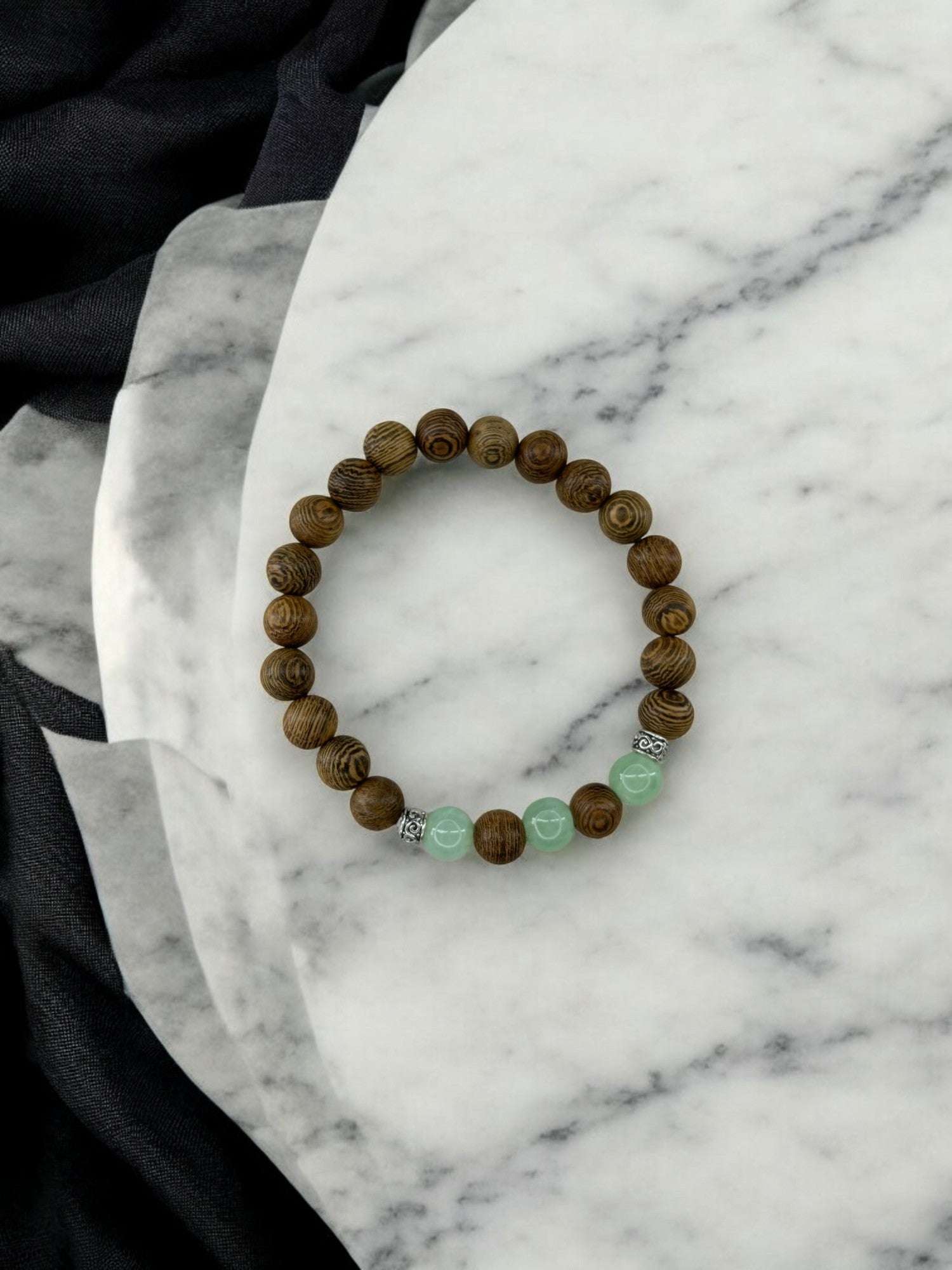 bracelet homme bois milieu alterné vert