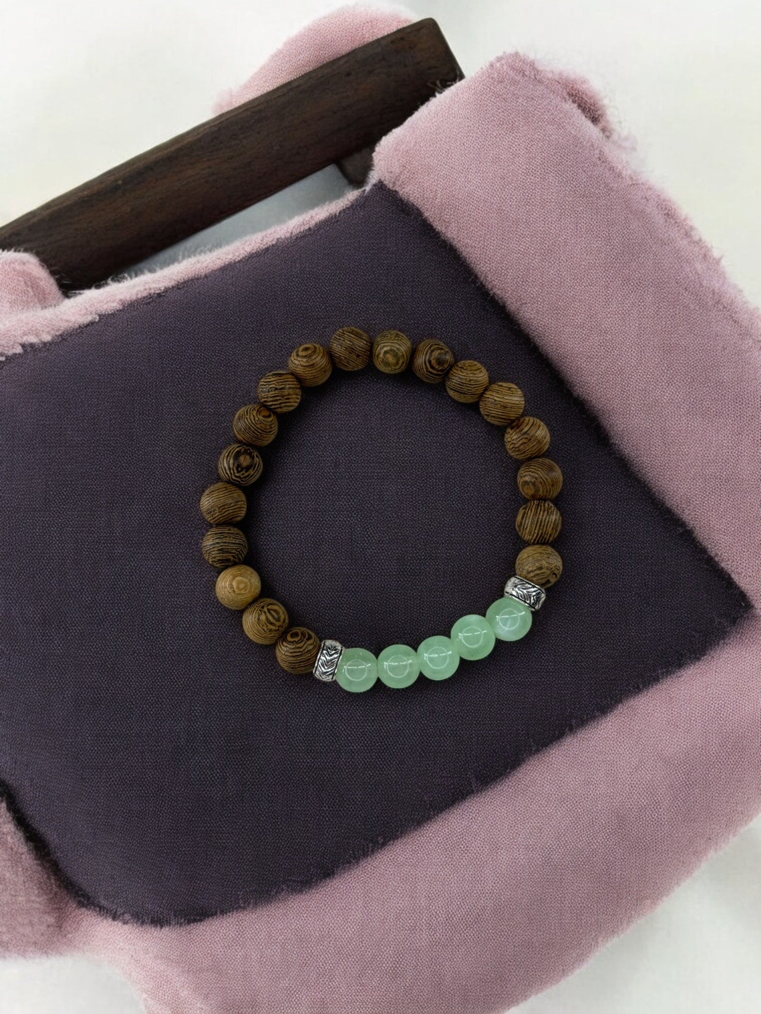 bracelet homme bois milieu entier vert